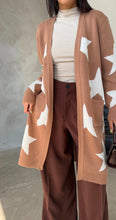 Longline midi star cardigan/Camel