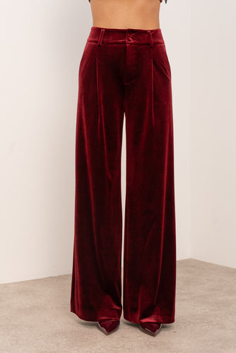 Burgundy Velvet Trousers