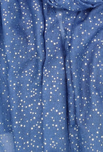 Silver Star Pattern Scarf/Denim Blue