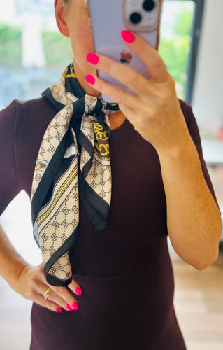 Brown Equestrian Inspired Neck Scarf