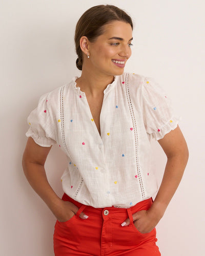 Ava Heart Print Shirt