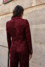 Burgundy Sequin Blazer