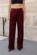 Burgundy Sequin Trousers