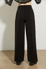 Tailored Black Trousers with Sequined Side Stripes