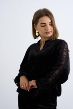 Lila Velvet Top/Black