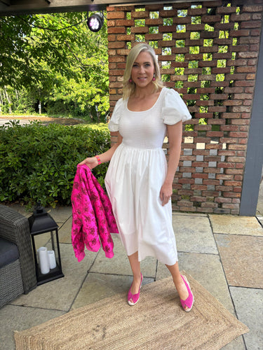 Puff Sleeve Midi Dress