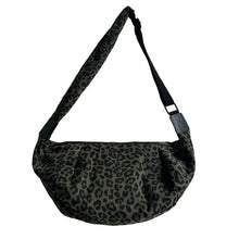 Brixton Cross Body Sling Bag - Green Leopard Print - Large