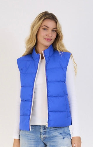 Reversible Mid-Season Down Jacket – Royal/Gold
