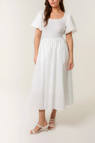 Puff Sleeve Midi Dress