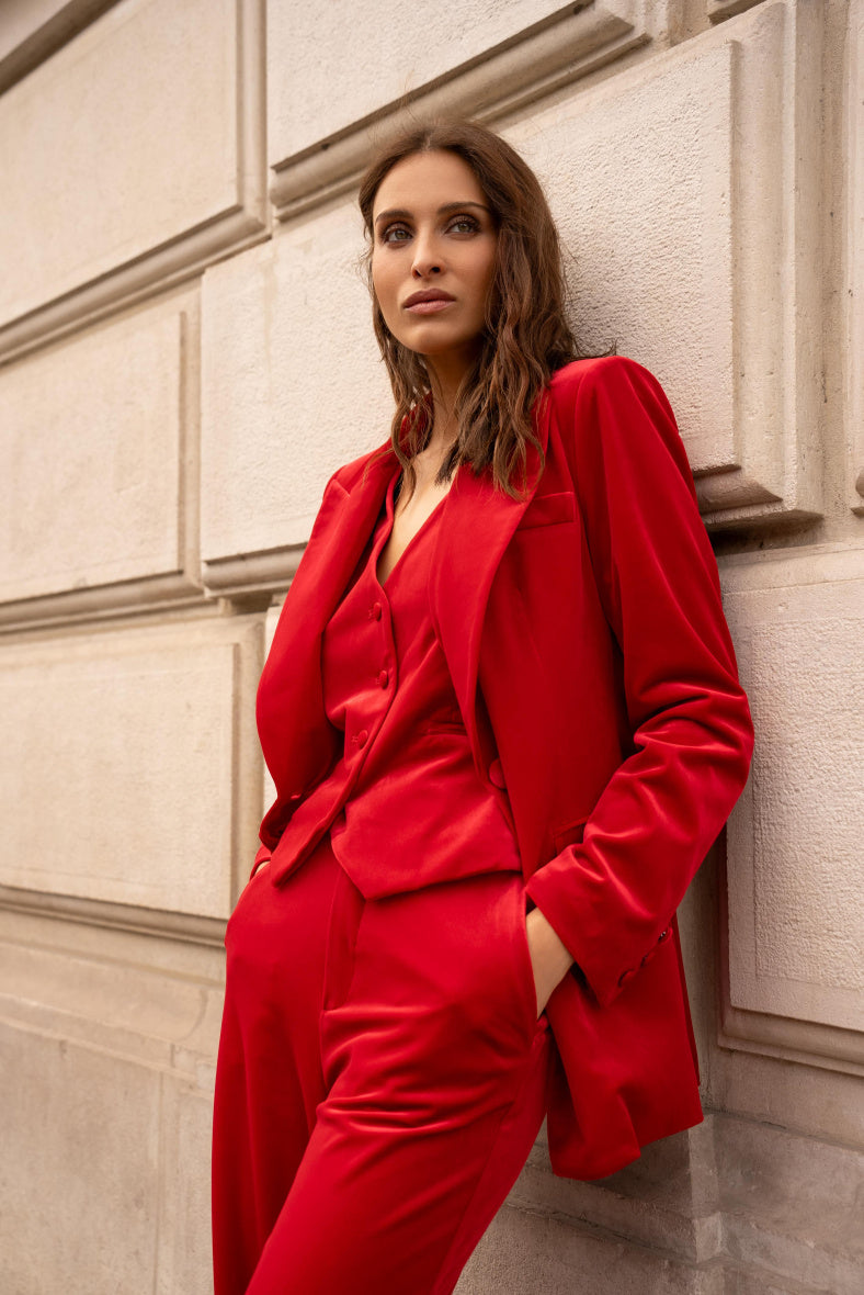 Red Velvet Blazer