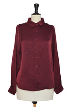 Burgundy Lace-Back Cowl Neck Shirt