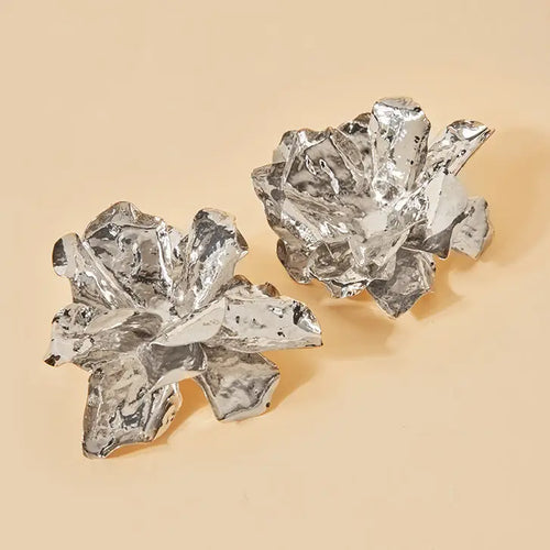 Silver Bloom Statement Earrings