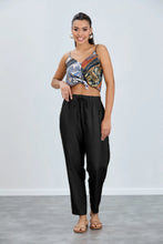 Elasticated Zip Trousers/Black