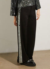 Tailored Black Trousers with Sequined Side Stripes