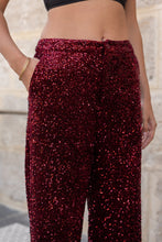 Burgundy Sequin Trousers