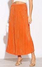 Pleated Midaxi Skirt/Orange