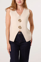 Gold Brooch Vest/Beige