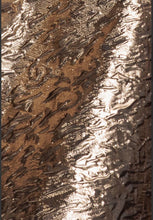 One-Shoulder Frill Jacquard Skater Midi — Bronze Gold