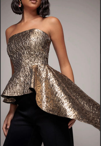 Jacquard Top in Bronze Gold