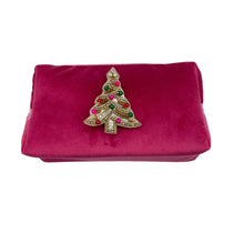 Bright Pink Make-Up Bag & Kitsch Tree - Recycled Velvet/Small