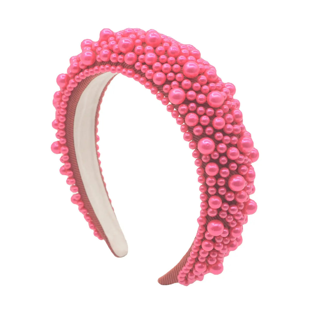 Pearl Headband/Fuschia