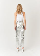 Silver Textured metallic trousers