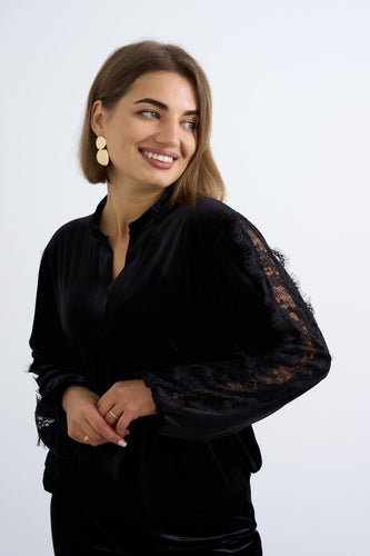 Lila Velvet Top/Black