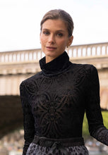 Velvet Floral Turtleneck Bodysuit