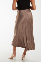 Satin Midi Skirt/Mocha