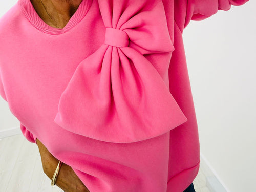 Large Bow Sweater/Baby Pink