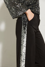 Tailored Black Trousers with Sequined Side Stripes