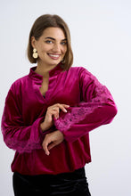 Lila Velvet Top/Fuschia