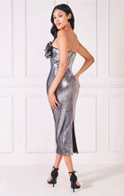 Liquid Sequin Midaxi Dress/Silver