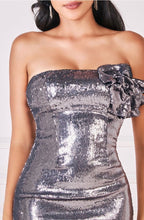 Liquid Sequin Midaxi Dress/Silver