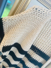 Stripe Longline Cardigan/Black