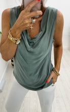 Cowl Neck Top/Khaki