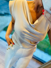 Cap Sleeve Cowl Neck Top/Champagne - KC Dresses