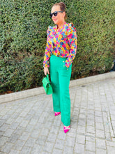 Wide Leg Trouser/Emerald Green - KC Dresses