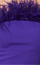 Purple Feather Dress Midi Dress