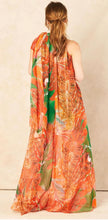 Halter Neck Maxi Dress/Botanical Print - KC Dresses